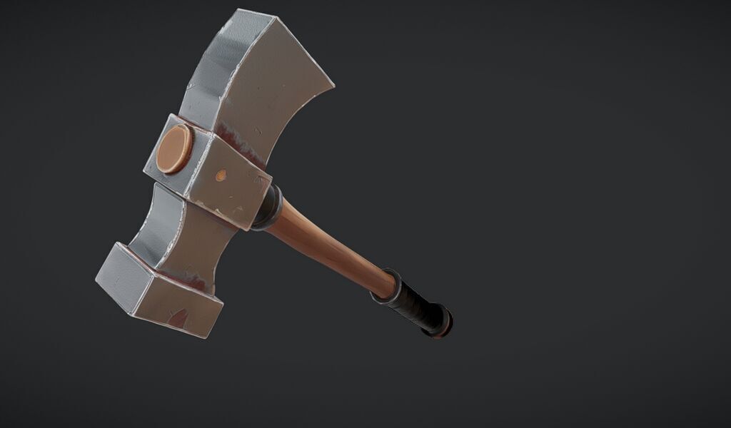 Single handed battle axe 3D model_18
