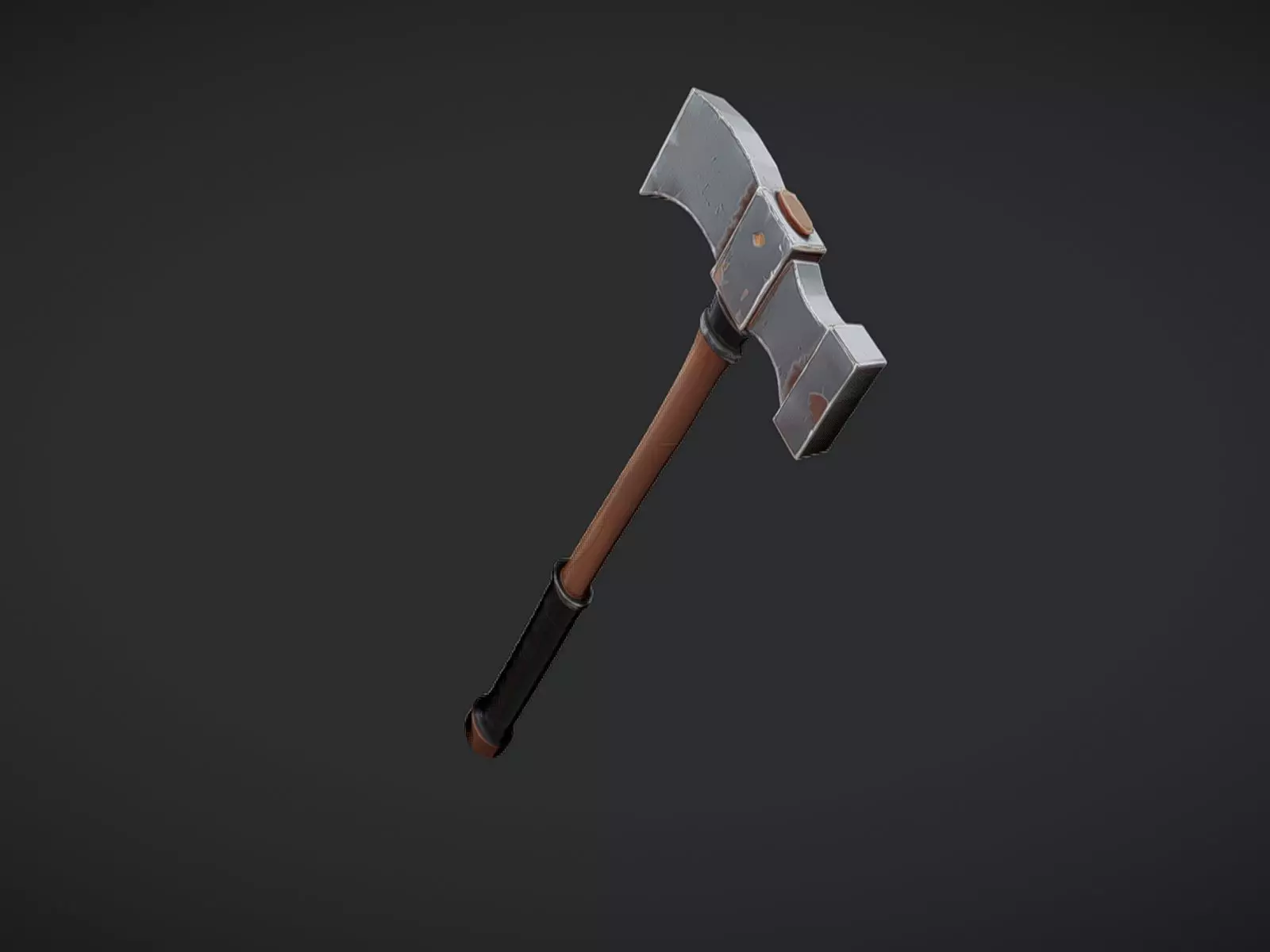 Single handed battle axe 3D model_0