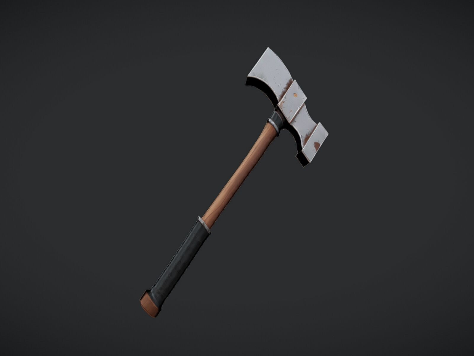 Single handed battle axe 3D model_4