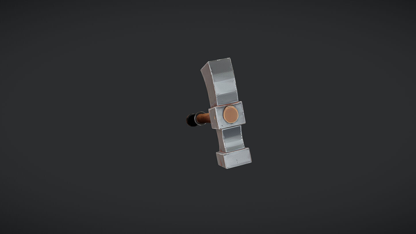 Single handed battle axe 3D model_21