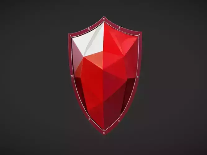 polygonal red shield