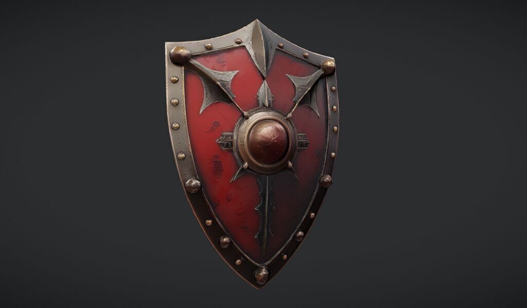 Ornate medieval shield 3D model_16