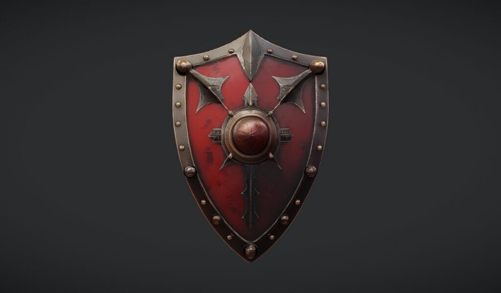 Ornate medieval shield 3D model_15