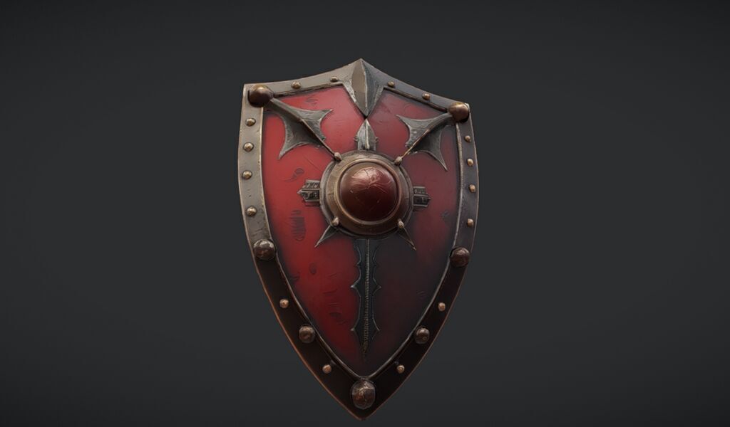 Ornate medieval shield 3D model_18