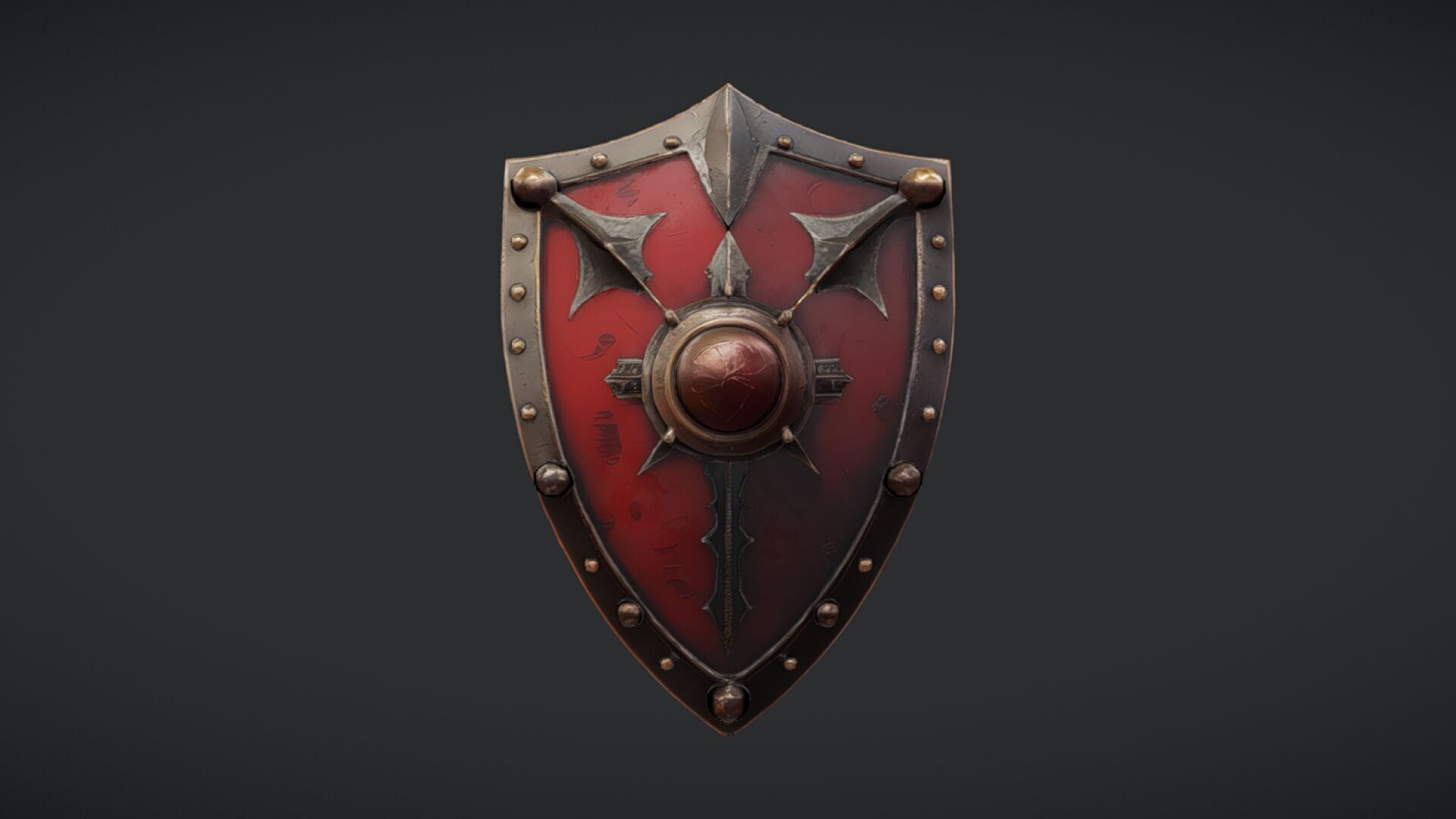 Ornate medieval shield 3D model_20