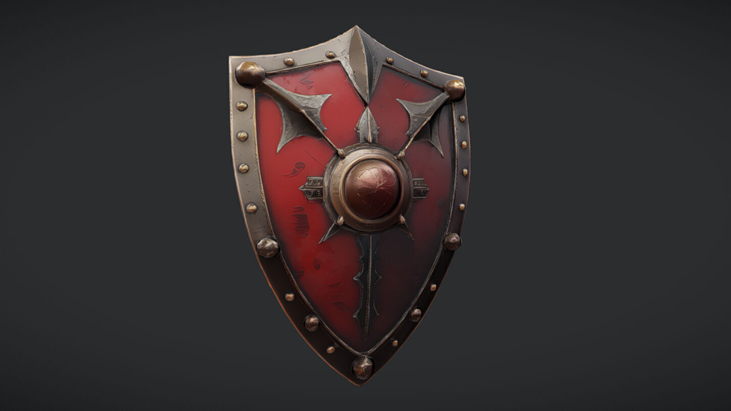 Ornate medieval shield 3D model_21
