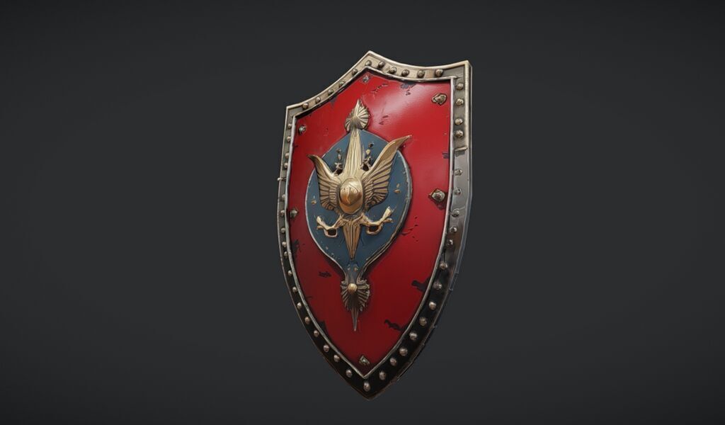 ornate medieval shield 3D model_18