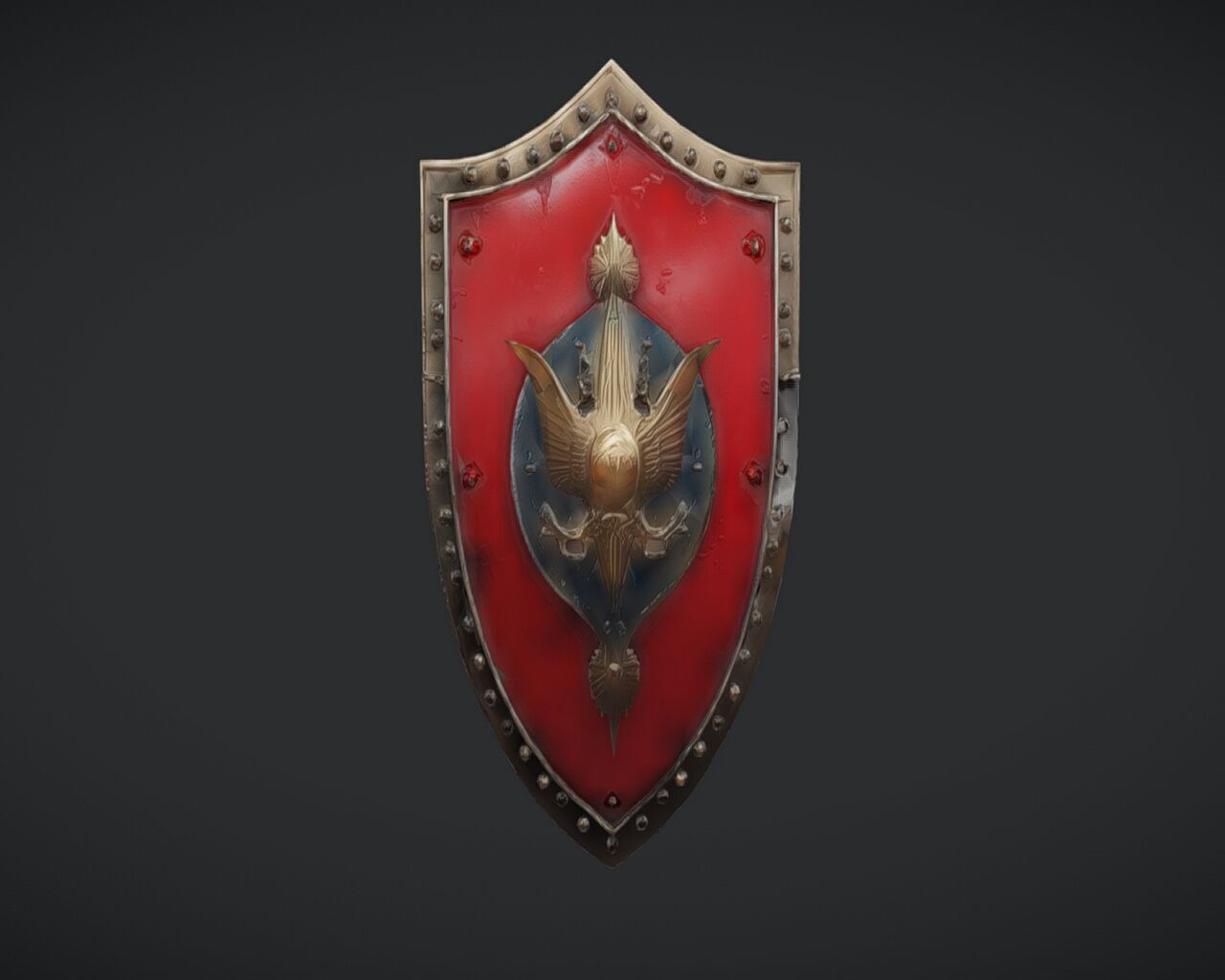 ornate medieval shield 3D model_6