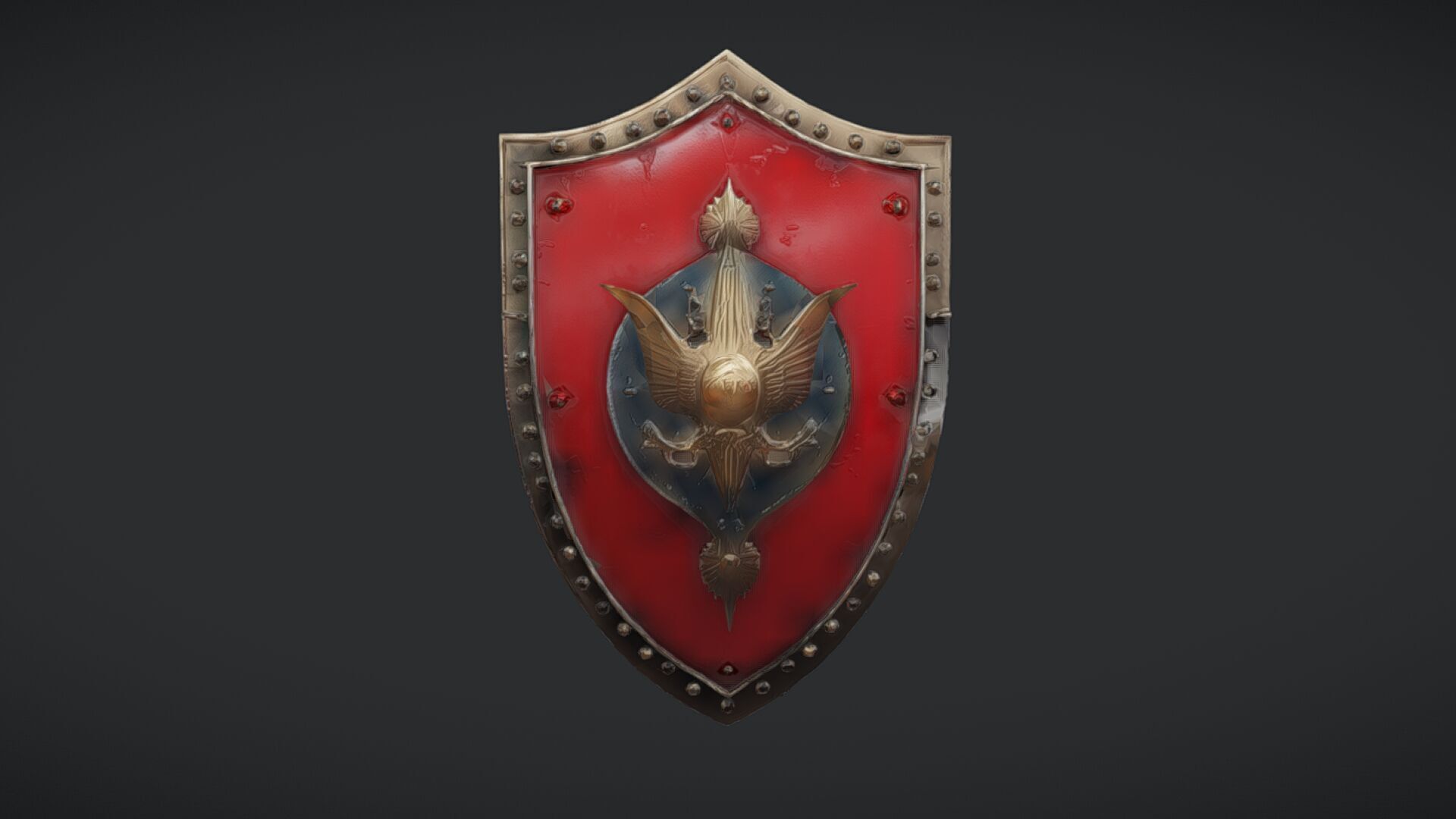 ornate medieval shield 3D model_24