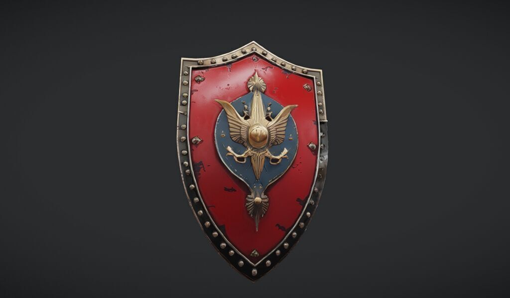 ornate medieval shield 3D model_12
