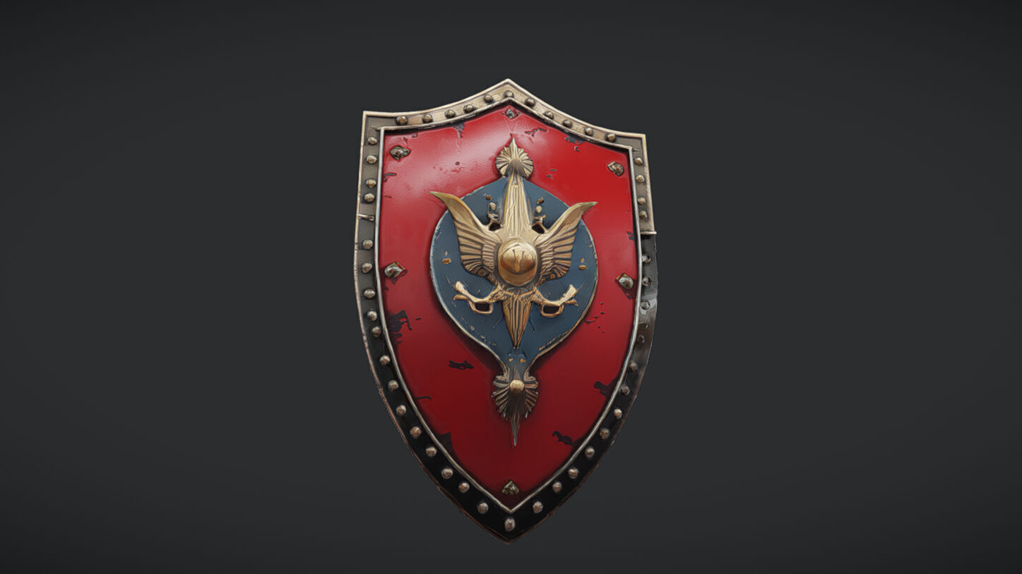 ornate medieval shield 3D model_20