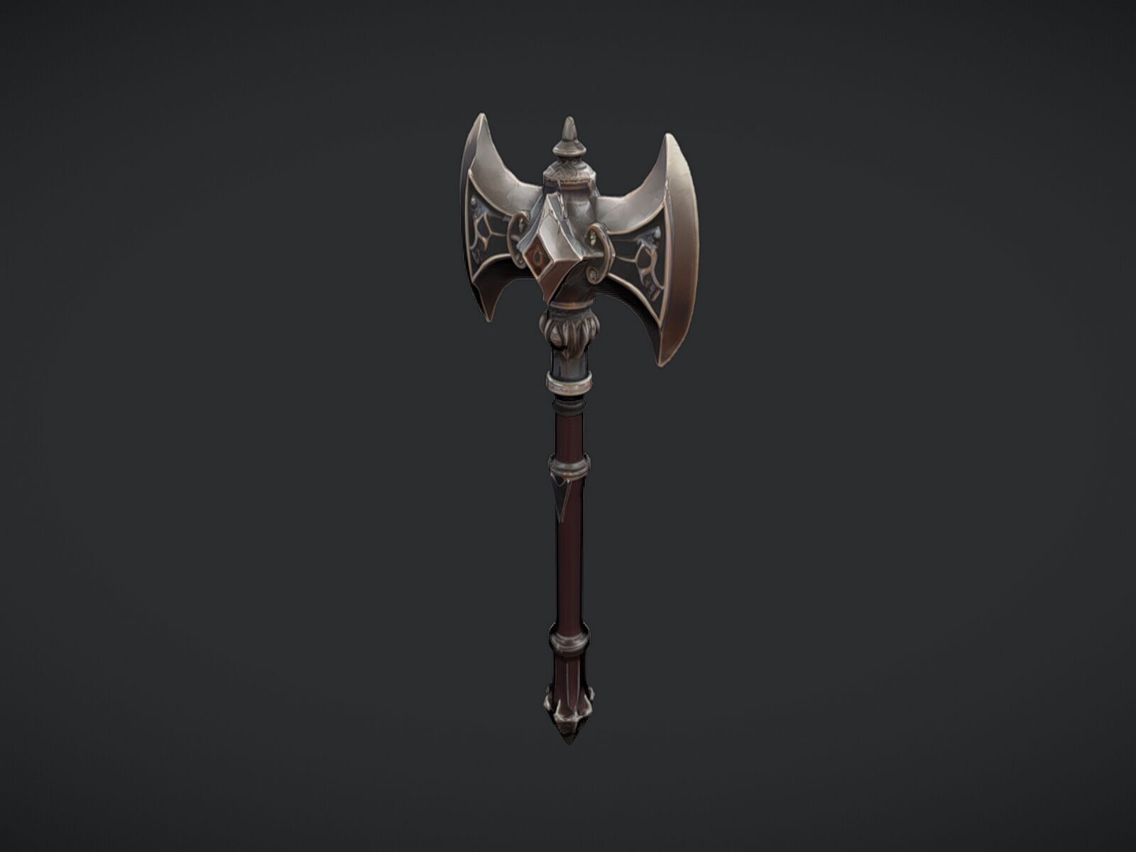 ornate battle axe 3D model_3