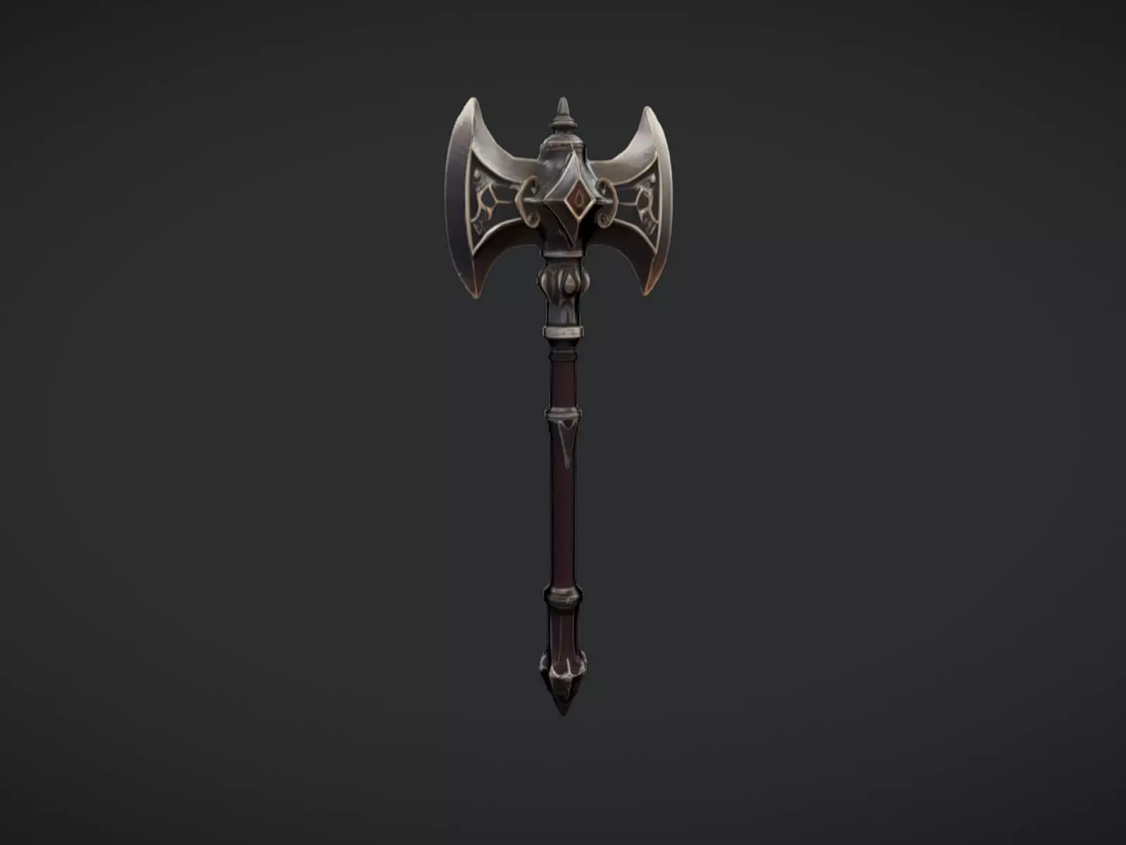 ornate battle axe 3D model_0