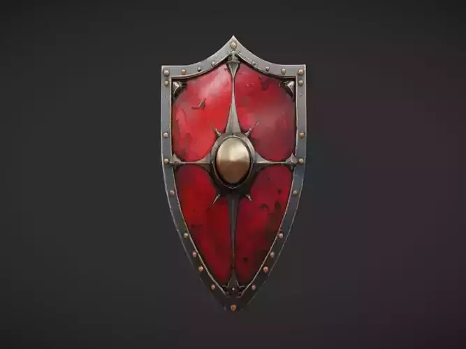 medieval shield with ornate design