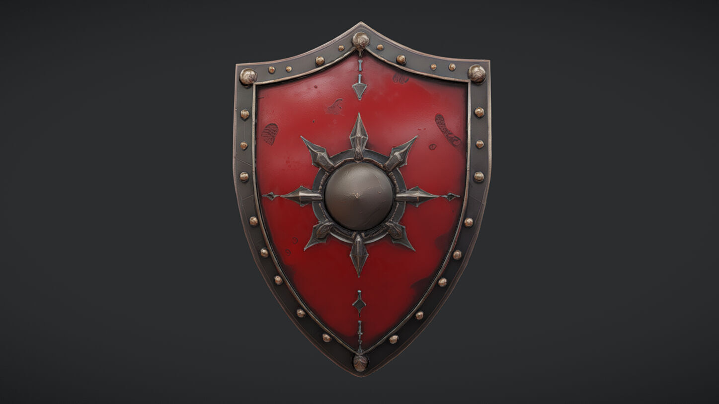 medieval decorative shield 3D model_45