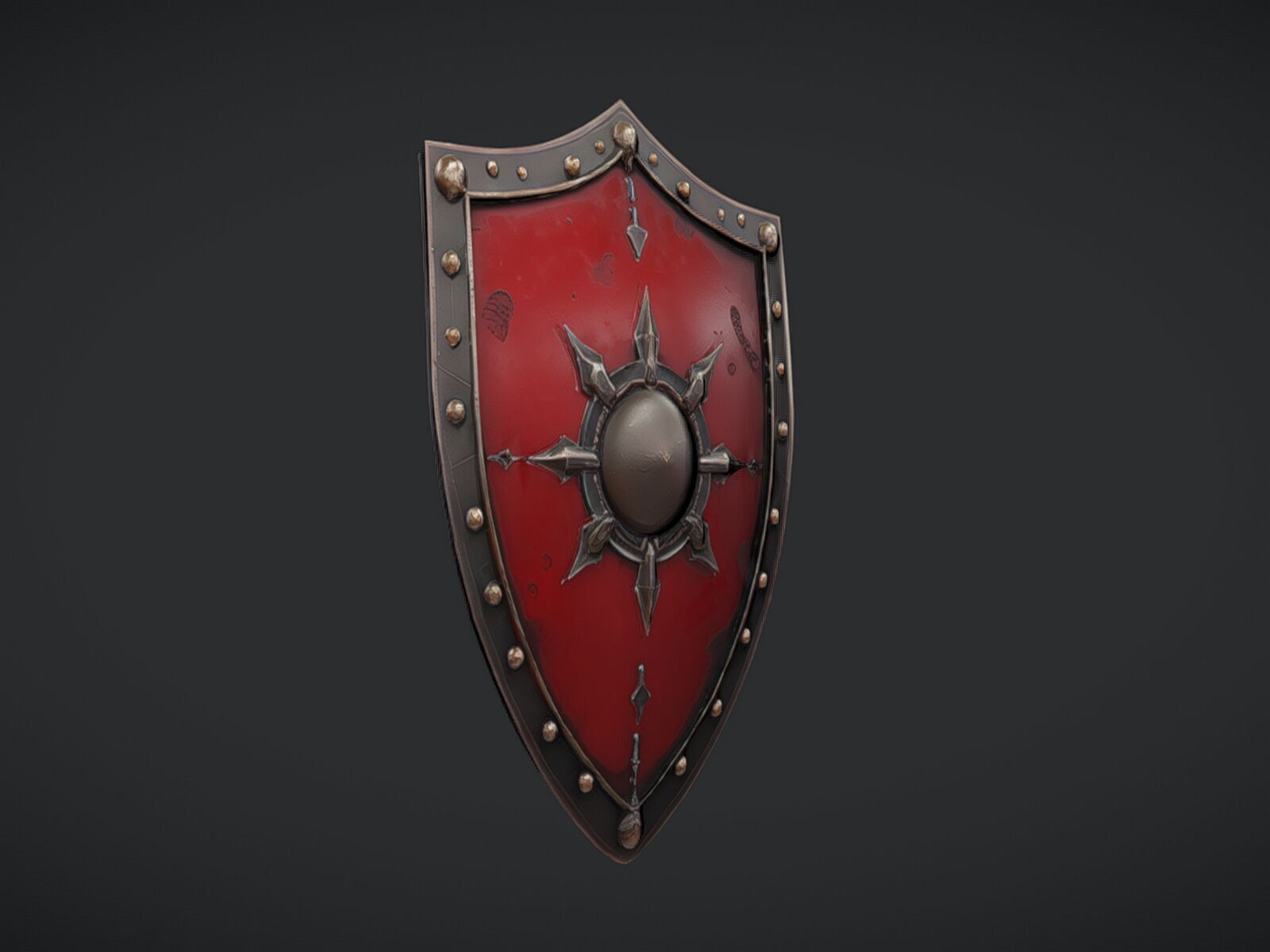 medieval decorative shield 3D model_1