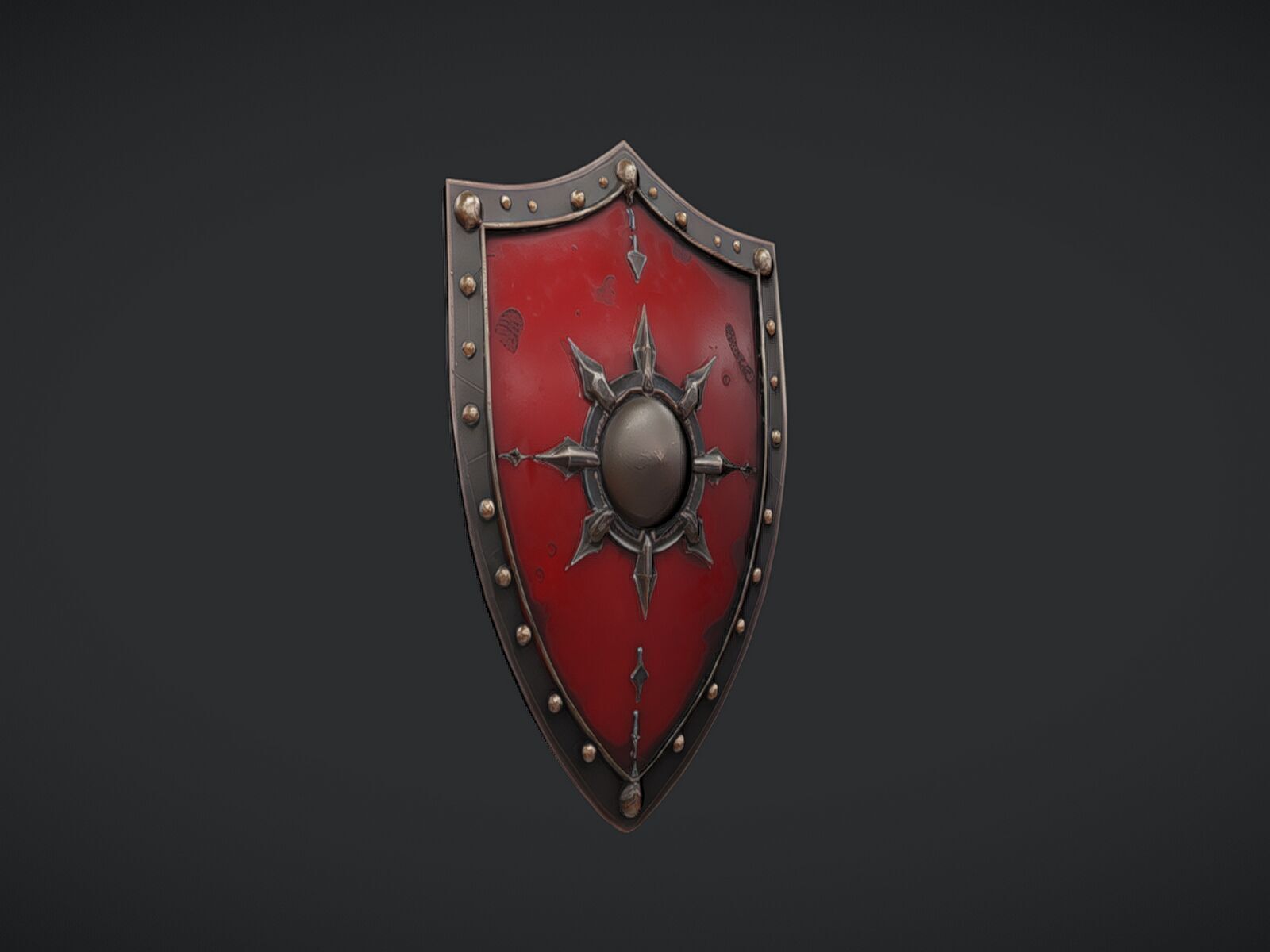 medieval decorative shield 3D model_7