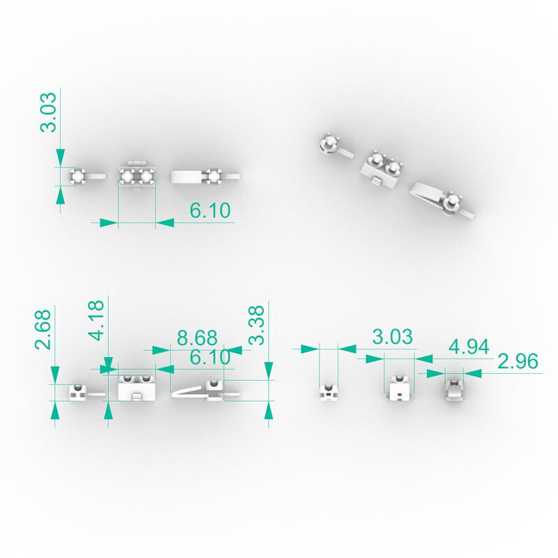 3pt Gem Or Diamond Tennis Bracelet 3D print model_1