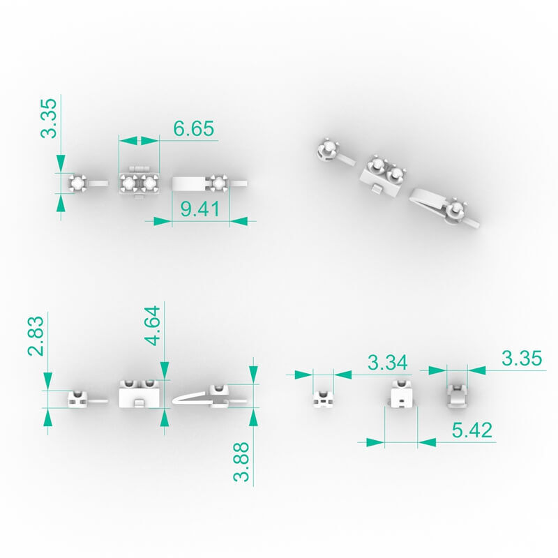 4pt Gem Or Diamond Tennis Bracelet 3D print model_5
