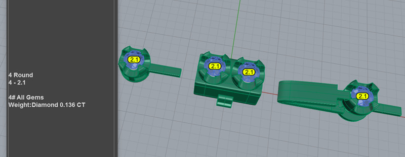 4pt Gem Or Diamond Tennis Bracelet 3D print model_1