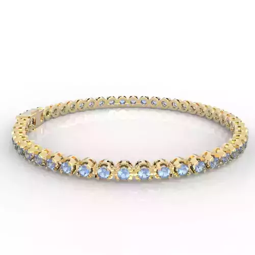 5pt Gem Or Diamond Tennis Bracelet 3D print model 5pt Gem Or Diamond Tennis Bracelet 3D print model