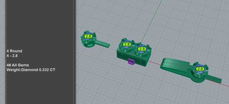 8pt Gem Or Diamond Tennis Bracelet 3D print model_3