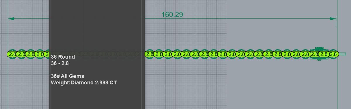 8pt Gem Or Diamond Tennis Bracelet 3D print model_6