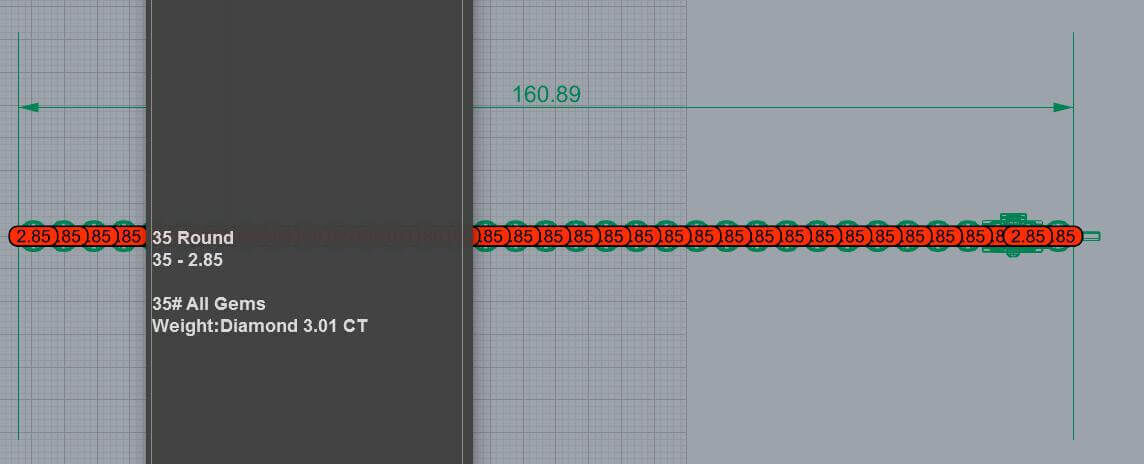 9pt Gem Or Diamond Tennis Bracelet 3D print model_5