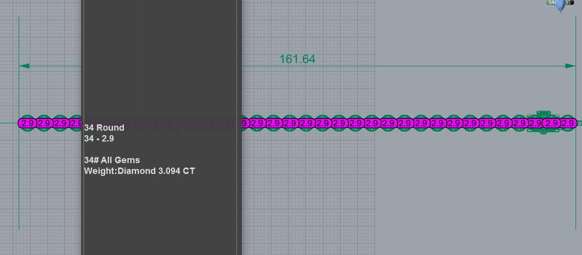 10pt Gem Or Diamond Tennis Bracelet 3D print model_6