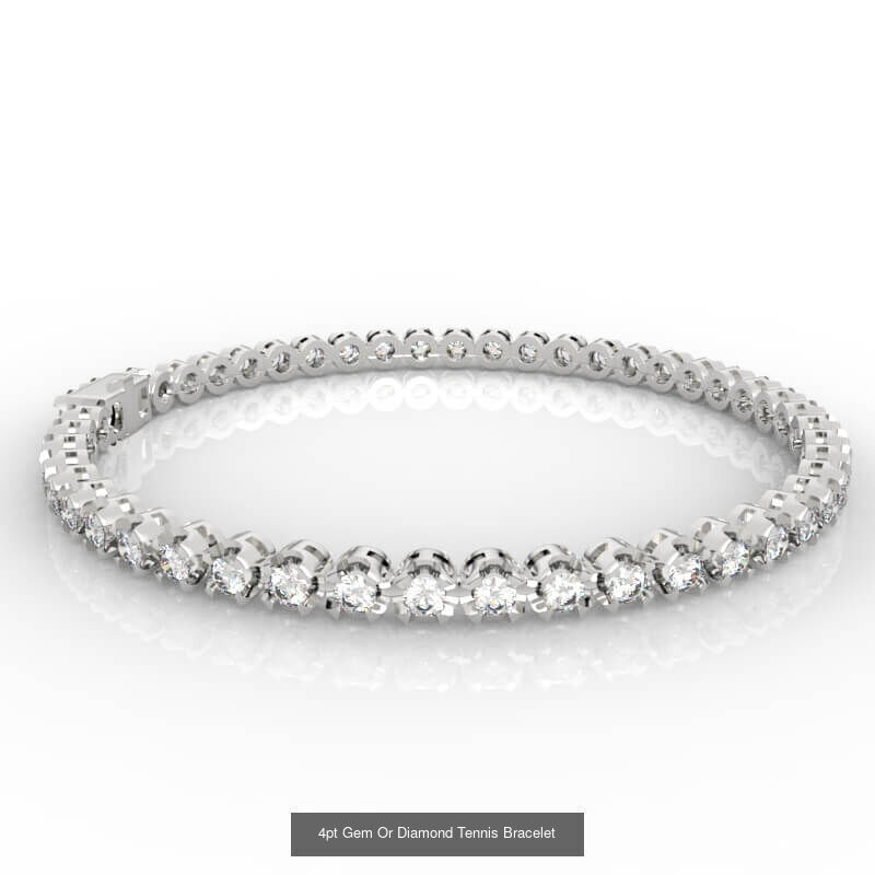 3-10pt Gem Or Diamond Tennis Bracelet Model 3D Model Collection_2