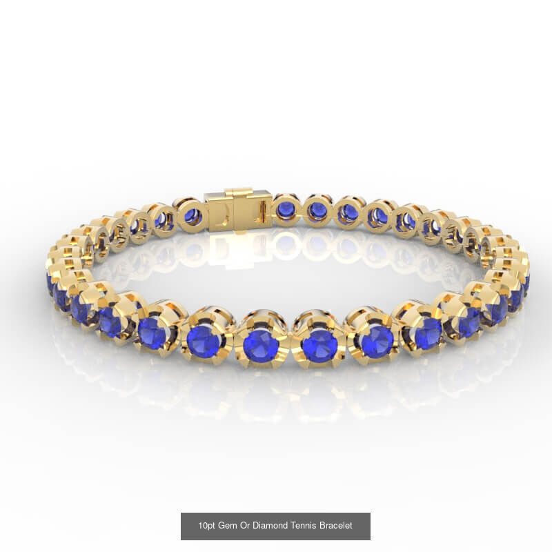 3-10pt Gem Or Diamond Tennis Bracelet Model 3D Model Collection_8