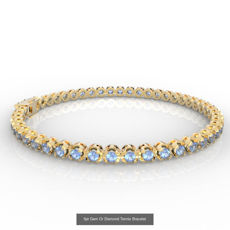 3-10pt Gem Or Diamond Tennis Bracelet Model 3D Model Collection_3