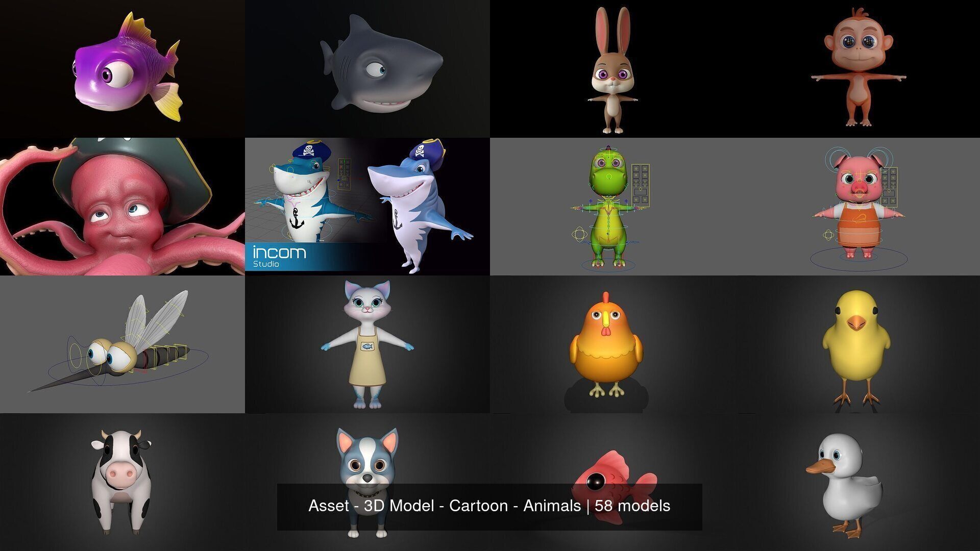 Asset - 3D Model - Cartoon - Animals 3D Model Collection_3