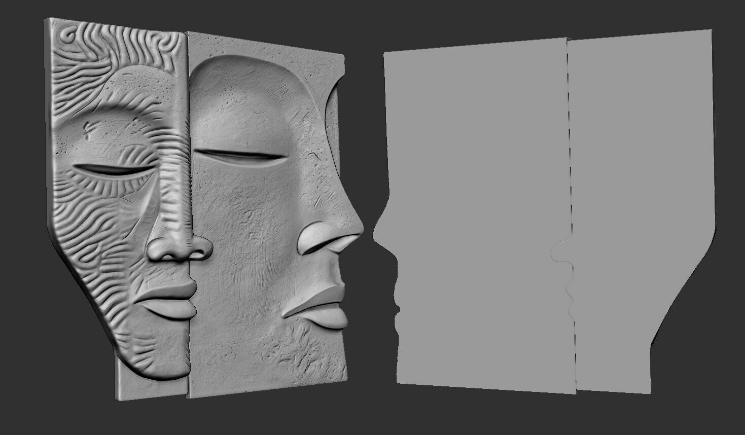 Face Sculpture Wall Decor for Cnc or 3D Printing 3D print model_8