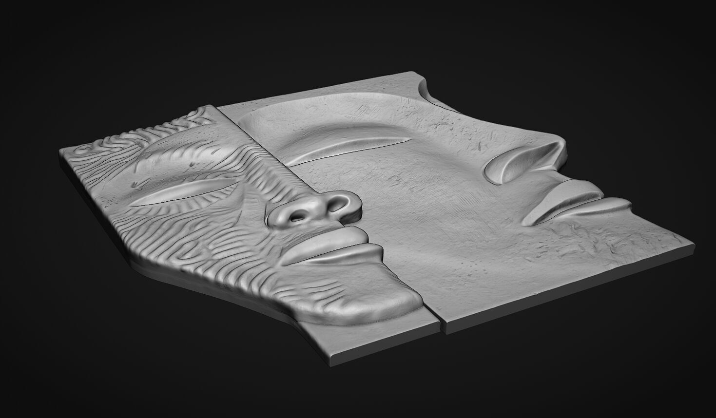 Face Sculpture Wall Decor for Cnc or 3D Printing 3D print model_6