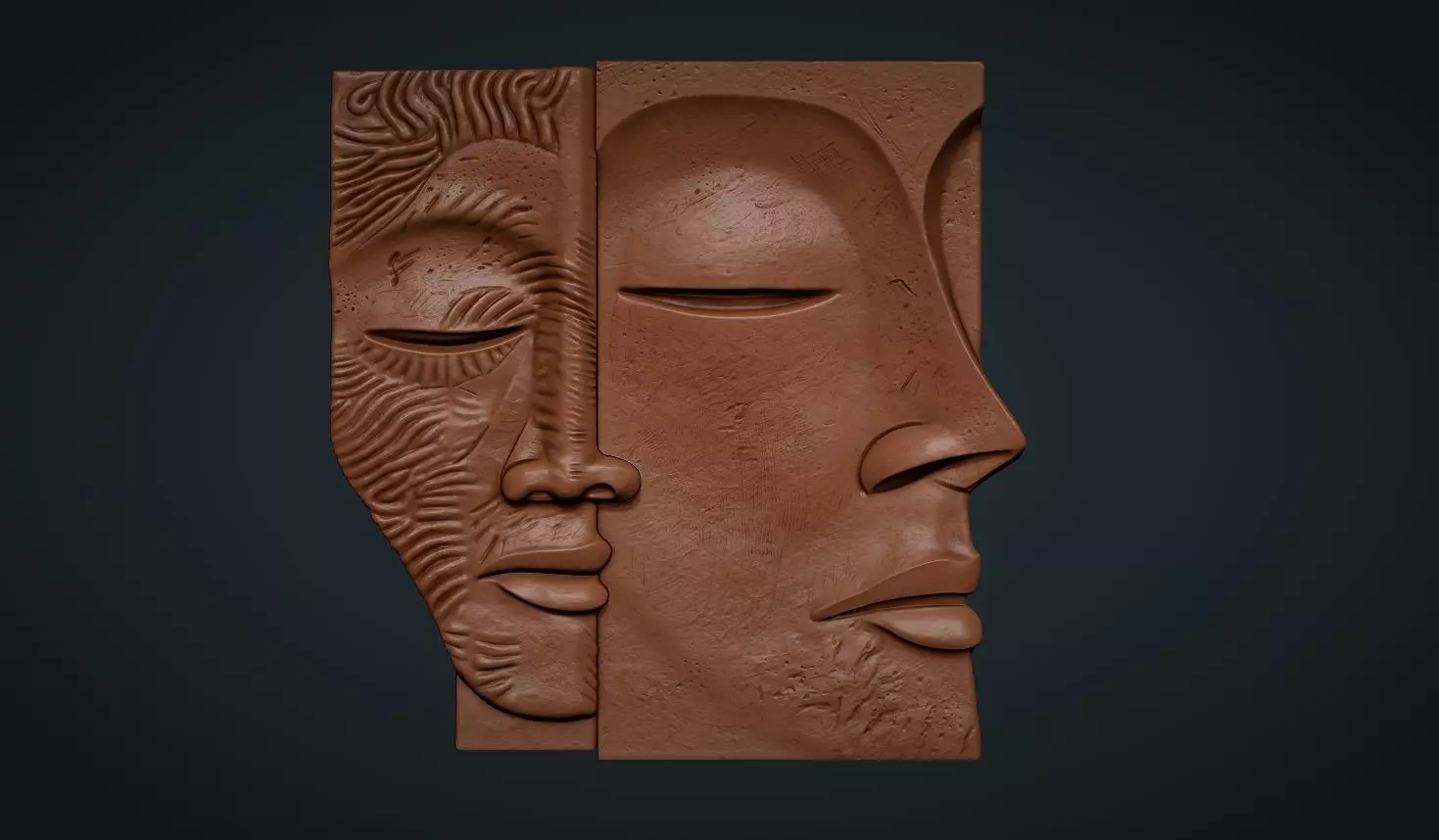 Face Sculpture Wall Decor for Cnc or 3D Printing 3D print model_0