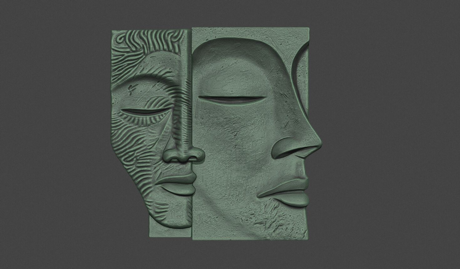 Face Sculpture Wall Decor for Cnc or 3D Printing 3D print model_9