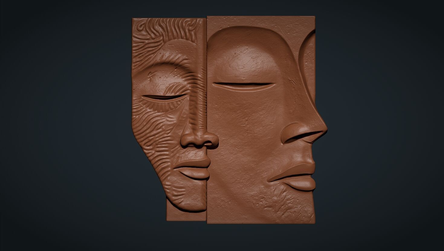 Face Sculpture Wall Decor for Cnc or 3D Printing 3D print model_11