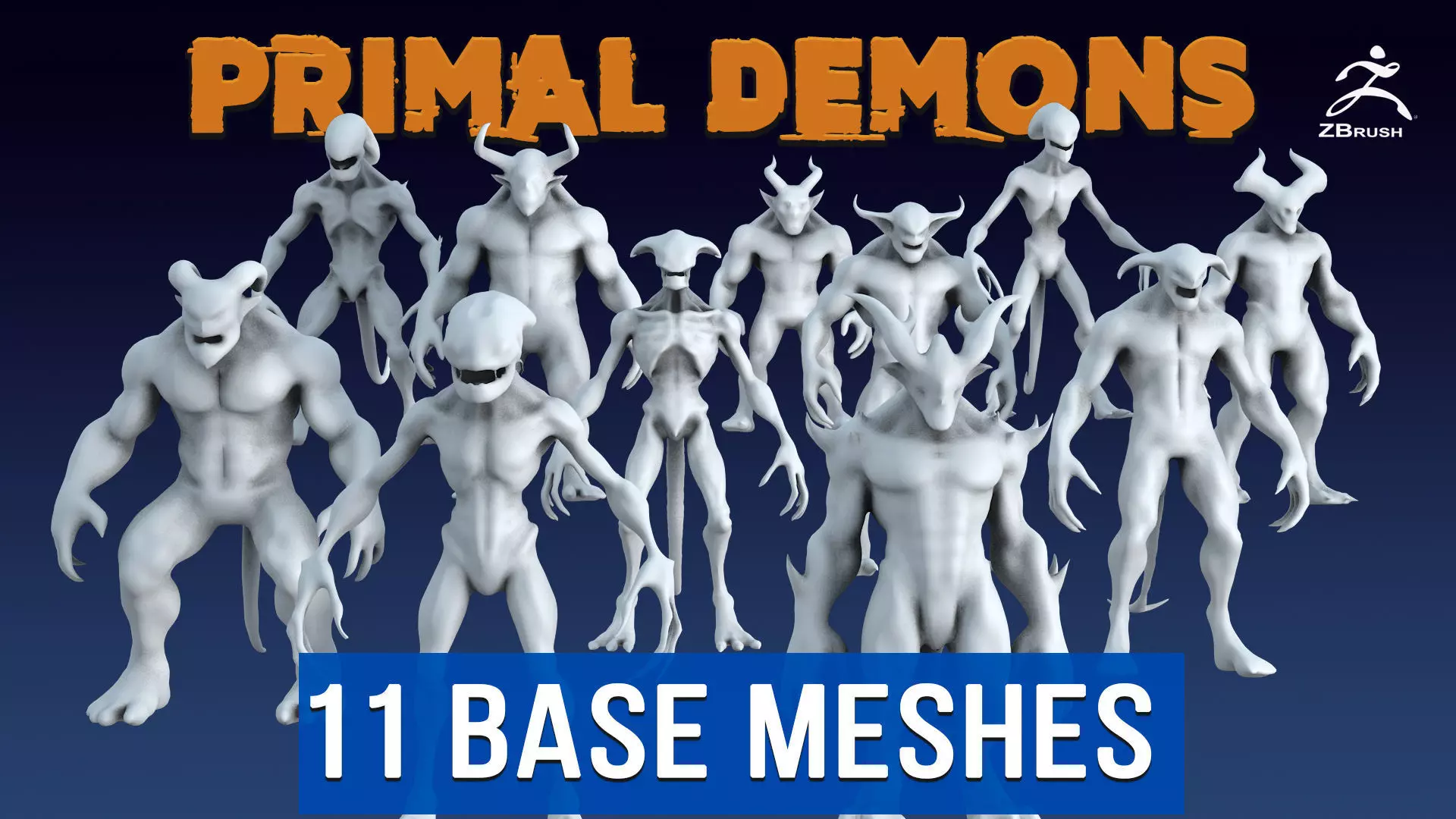 Monster and Demon Base Mesh Kit II 11 Diverse Designs 3D model