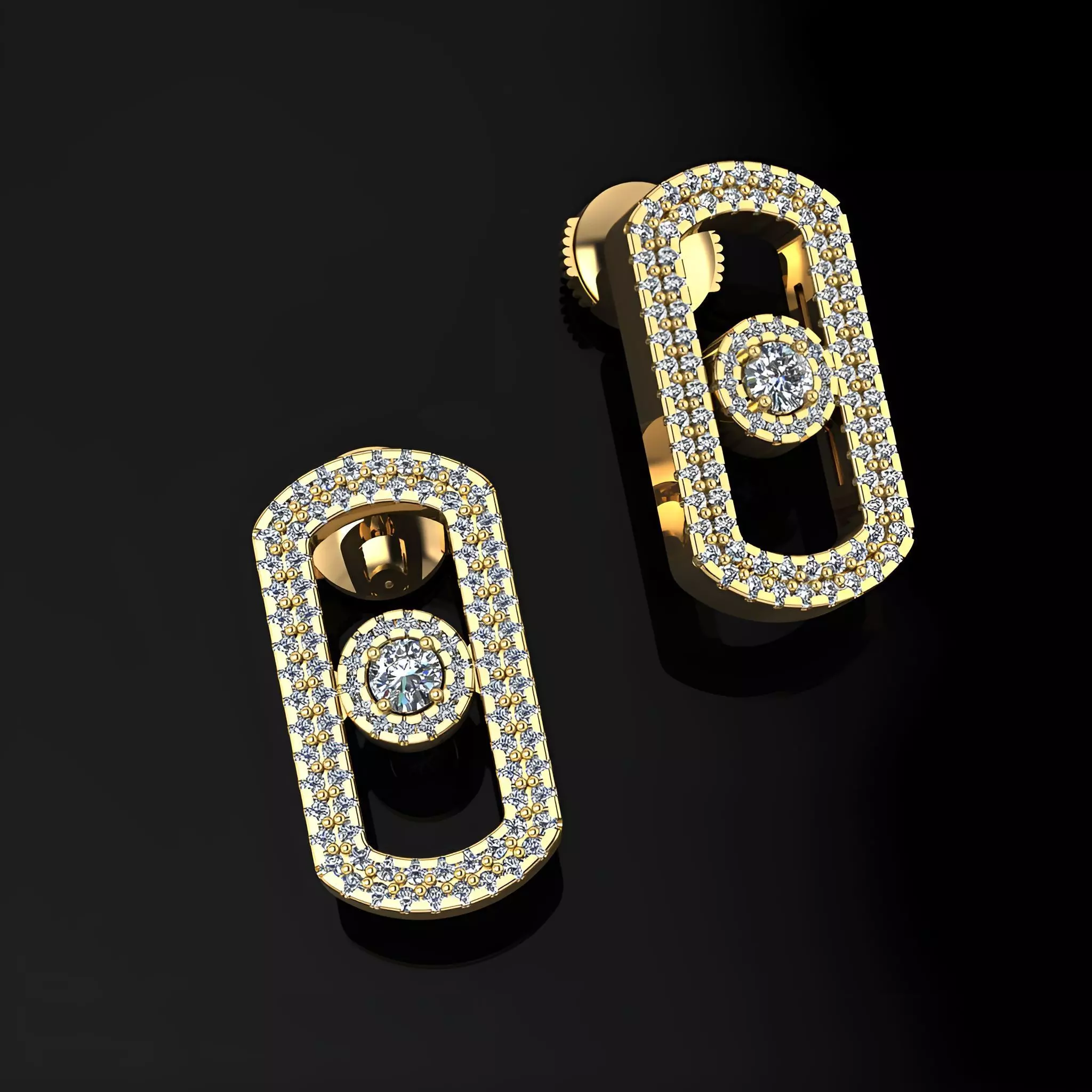 Messika Earrings 3D print model_1