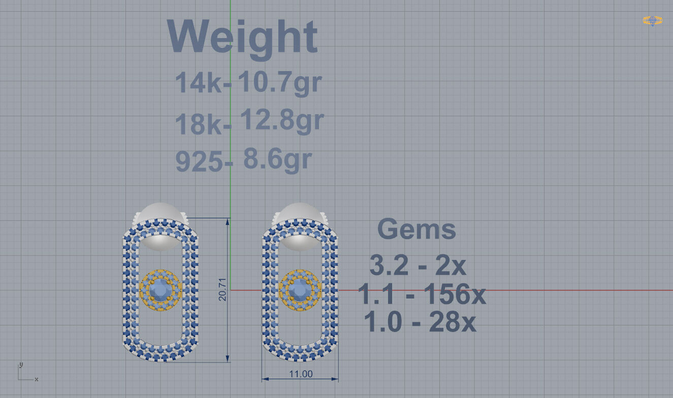 Messika Earrings 3D print model_3