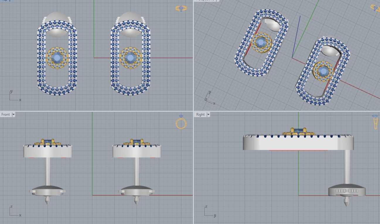 Messika Earrings 3D print model_5