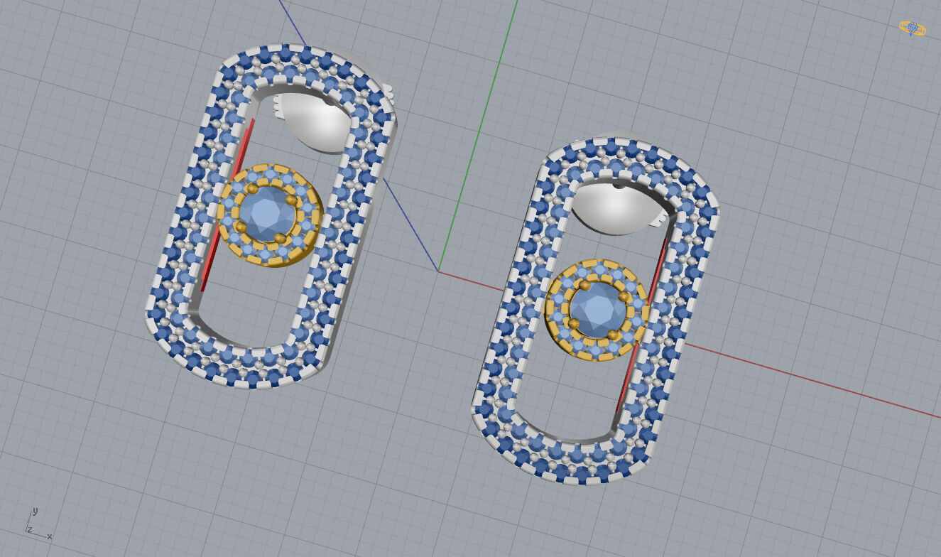 Messika Earrings 3D print model_10