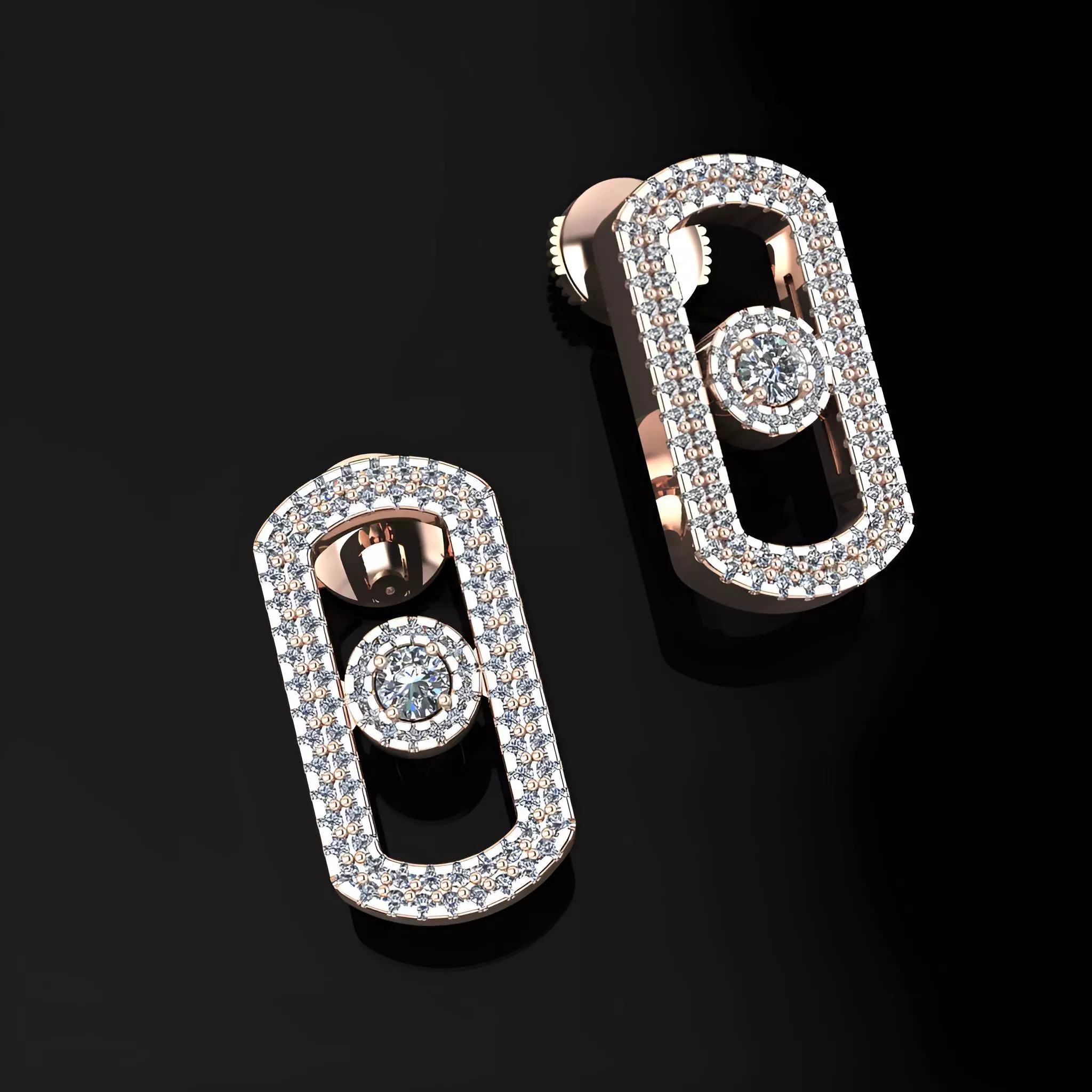 Messika Earrings 3D print model_2