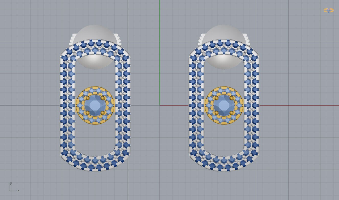 Messika Earrings 3D print model_7