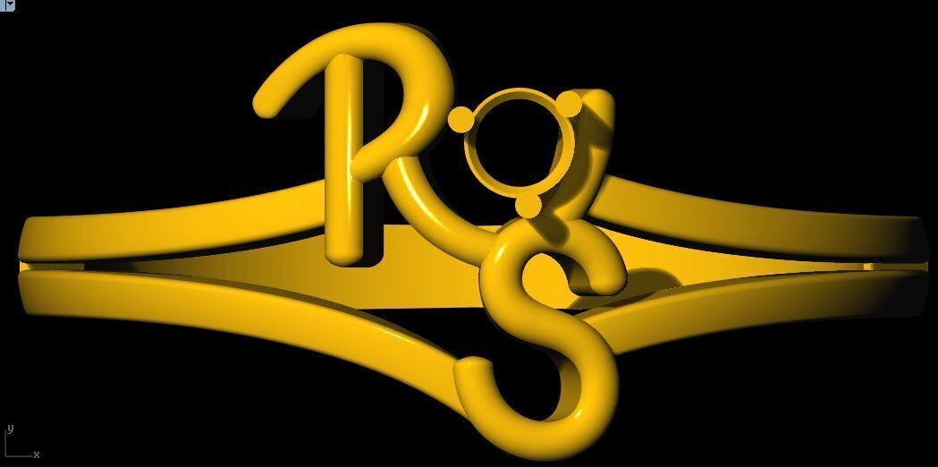 alphabet ring 3dm file 3D print model_1