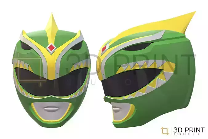 Green Ranger helmet MMPR Bat in the Sun version 3D print model
