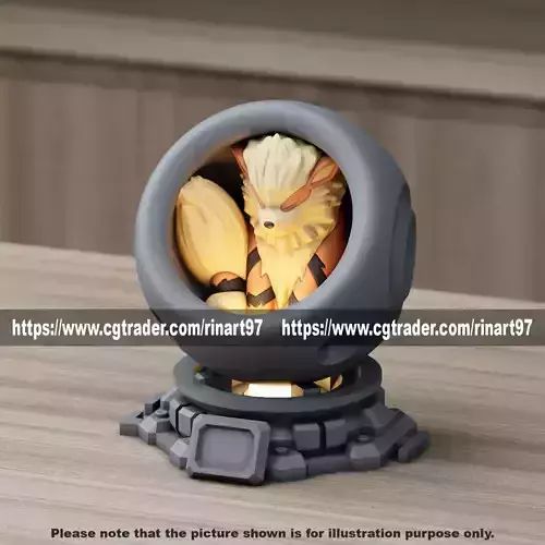 Arcanine in healing machine pods from pokemon 3D print model