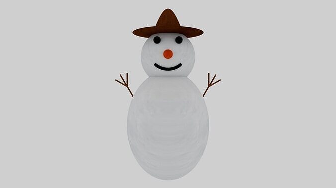 Snowman 3D Model Low-poly 3D model