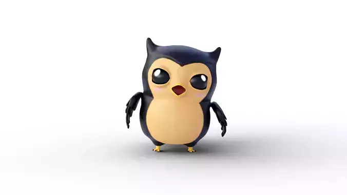 Animated Black Owl